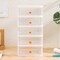 Plastic Dressers with Drawers for Arts and Crafts, Small Tools, Sewing Accessories, Stationary, and Hardware, 5 Drawer Mini Stackable Storage Drawers,Frame: Clear/White
